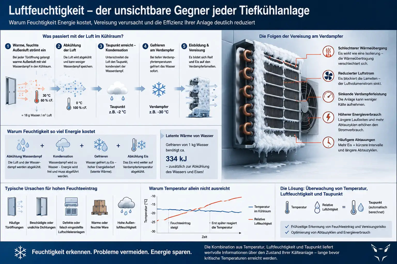 Warum Luftfeuchtigkeit der eigentliche Feind jeder Tiefkühlanlage ist!