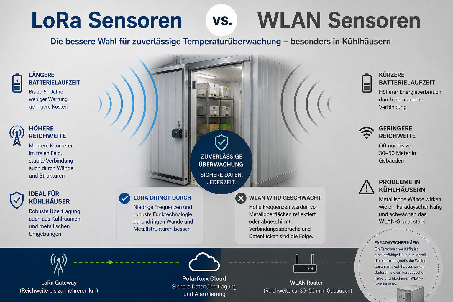LoRa vs. WLAN Sensoren für HACCP und Temperaturüberwachung